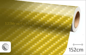 Geel 2D carbon wrapfolie